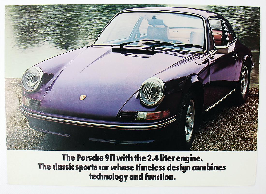 PORSCHE 1973, fold-out brochure Porsche 911 T/E/S, 2,4 (1 of 1)