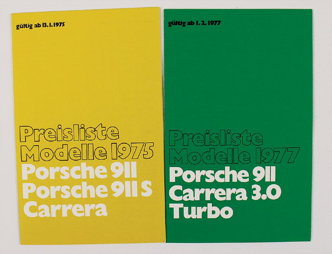 PORSCHE mixed lot of 2 pieces, price lists, among it (1 of 1)