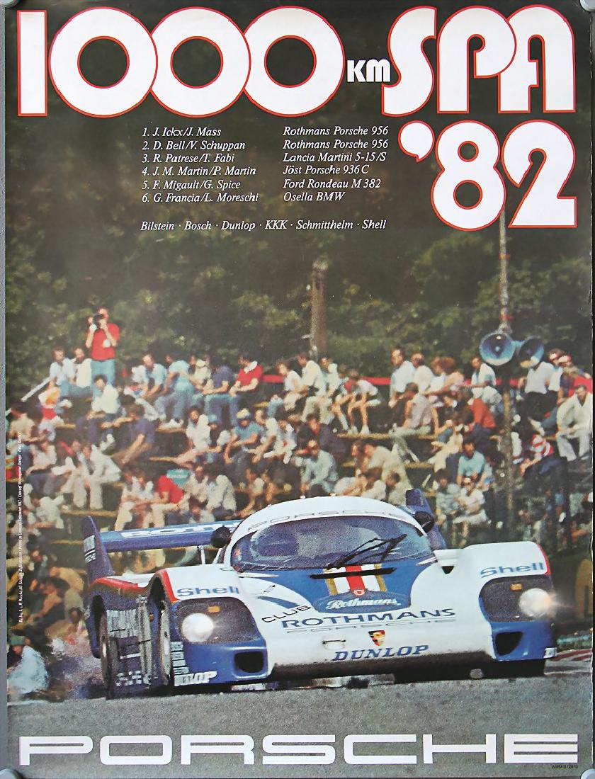 PORSCHE racing poster 1000 km Spa 82, from September (1 of 1)