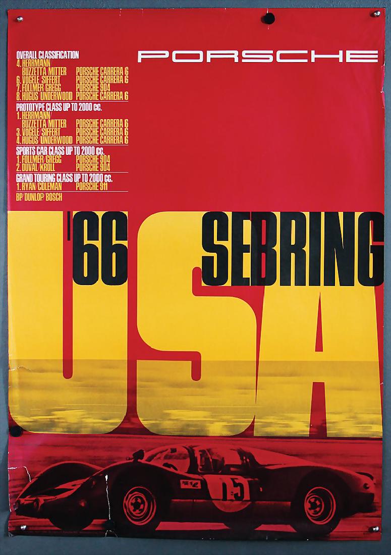PORSCHE Germany 1966, racing poster Porsche Sebring, (1 of 1)