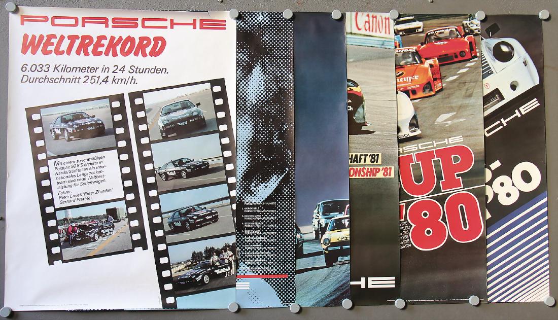 PORSCHE mixed lot of 6 racing posters, among it (1 of 1)