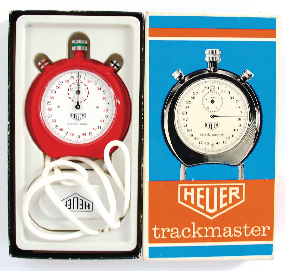 Heuer Stopwatch Heuer Trackmaster, Color: Red, With
