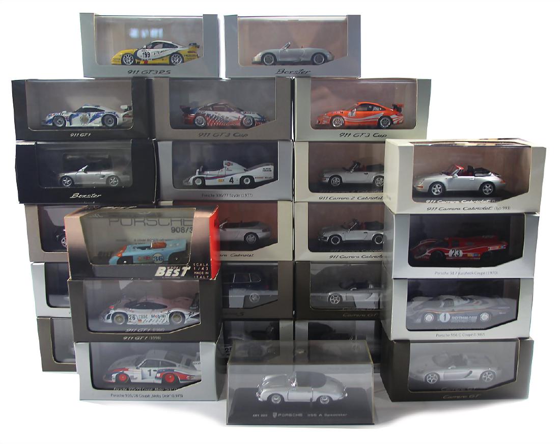 PORSCHE mixed lot with 25 pieces, model cars, among it (1 of 1)