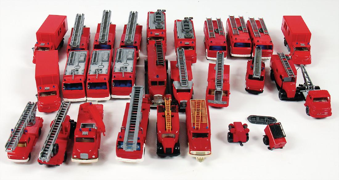 mixed lot with more than 50 fire engine model cars, (1 of 1)