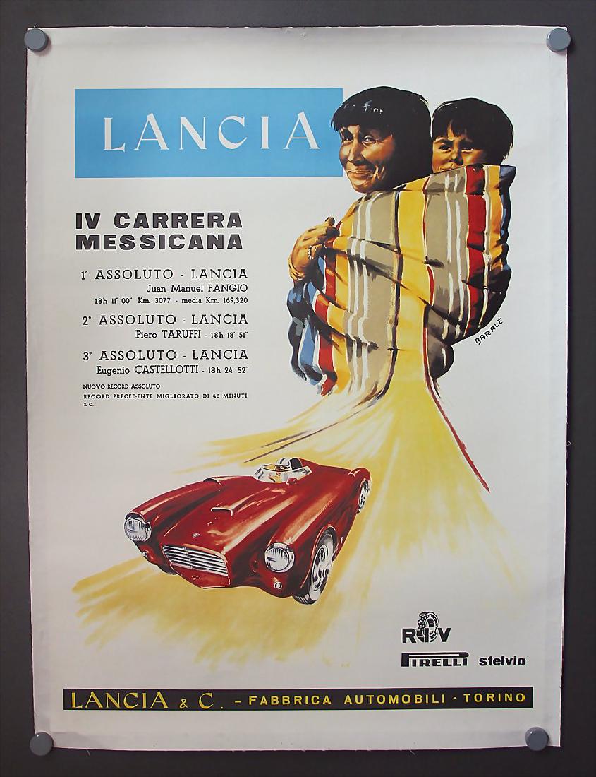 LANCIA racing poster Lancia VI Carrera Messicana, 1st (1 of 1)