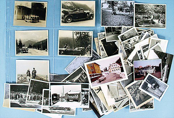 90 b/w photos, with car motifs, b/w, from c. 1900: English Description: 90 b/w photos, with car motifs, b/w, from c. 1900-1950, all brands, size from 6 cm by 4.5 cm up to 15 cm by 10 cm Deutsche Beschreibung: 90 s/w Fotos, mit Automobilmotiven, s/w,