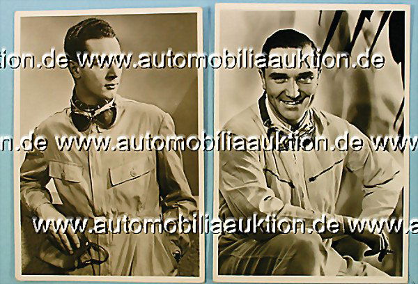 MERCEDES BENZ, 2 original autograph cards, No. 1: English Description: MERCEDES BENZ, 2 original autograph cards, No. 1 Hans Hugo Hartmann and Manfred von Brauchitsch, postcard size, blank, condition 1 Deutsche Beschreibung: MERCEDES BENZ 2 Orig.-Au