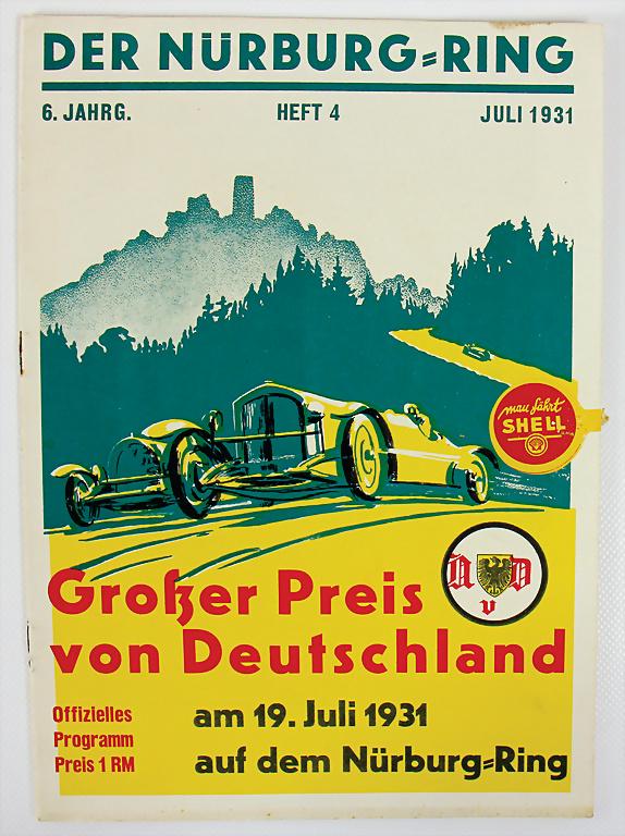 official programme "Großer Preis von Deutschland 1931", (1 of 1)
