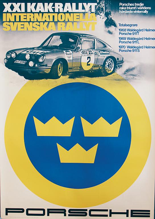PORSCHE 1970, original racing poster "XXI-Kak-Rallye (1 of 1)
