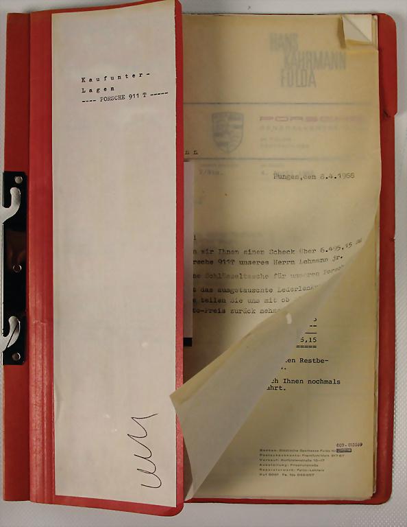 PORSCHE Porsche 1968 file with purchase contract with (1 of 2)