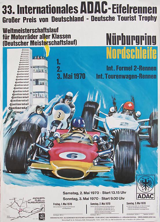 mixed lot of 3 event posters No. 1 ADAC 1000Km race (1 of 3)