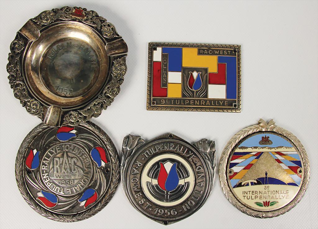 TULPEN RALLYE mixed lot, 5 pieces, among it badge "3. (1 of 1)