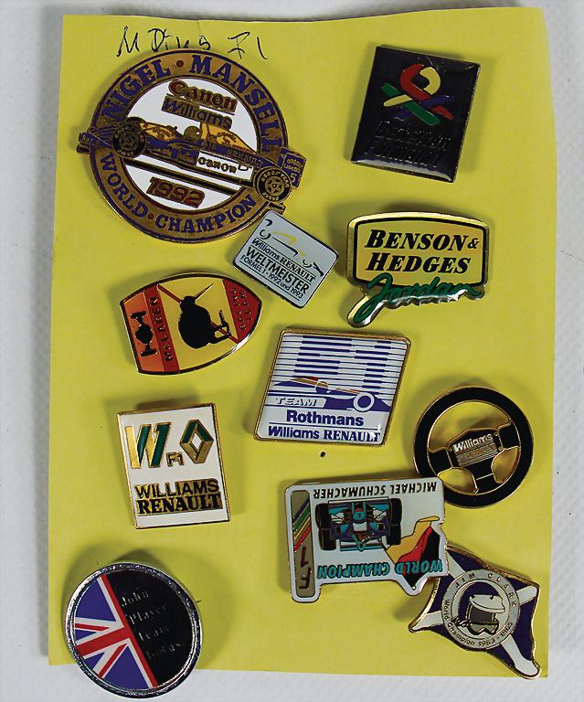 mixed lot with 11 pieces, pins of the  Formula 1 (1 of 1)