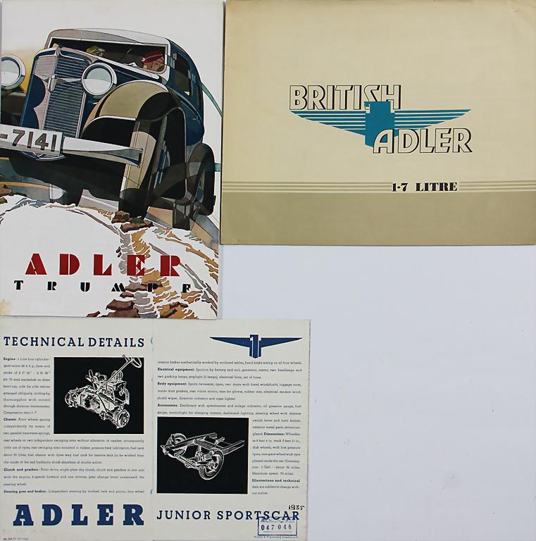 ADLER mixed lot with 3 pieces, fold-out brochure Adler (1 of 1)