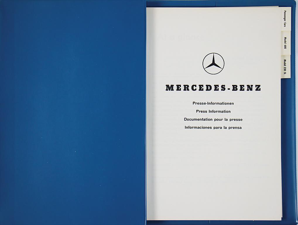 MERCEDES BENZ press information folder International (1 of 2)