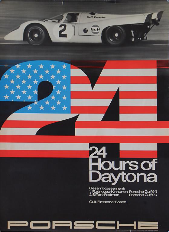 PORSCHE 1970, original racing poster "24 Hours of (1 of 1)