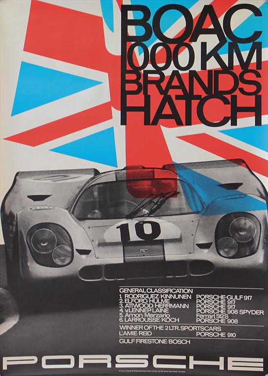 PORSCHE 1970, original racing poster "BOAC 1000Km (1 of 1)