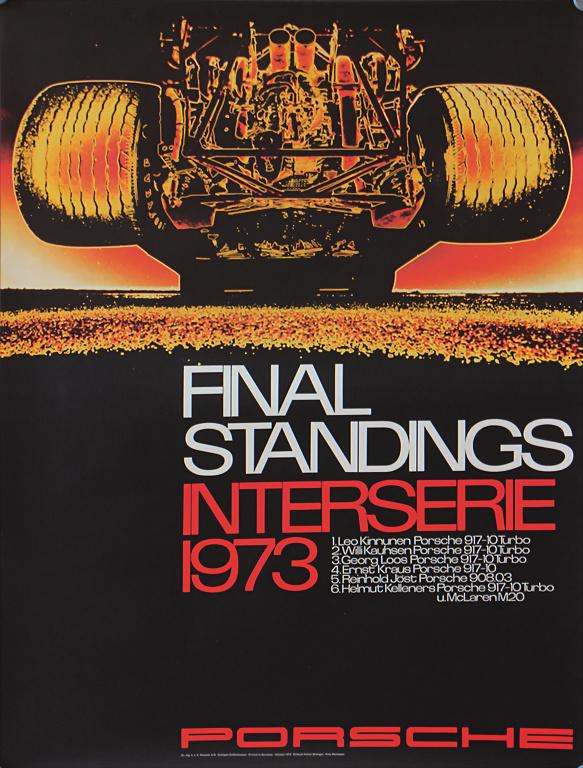 PORSCHE 1973, original racing poster Final Standings (1 of 1)