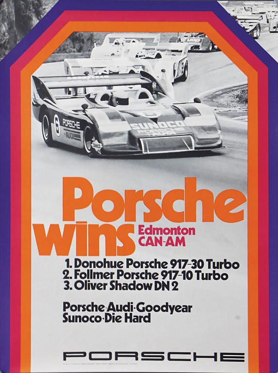 PORSCHE 1973, original racing poster "Porsche wins (1 of 1)