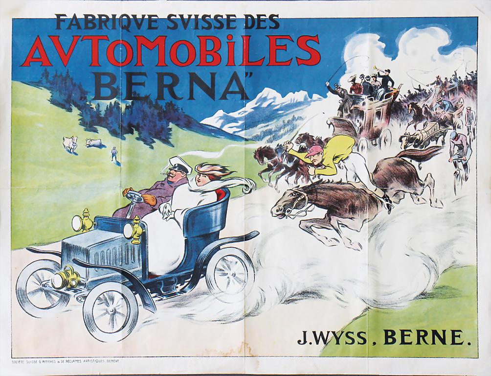 Automobiles Berna Schweiz 1903, advertisement poster (1 of 1)