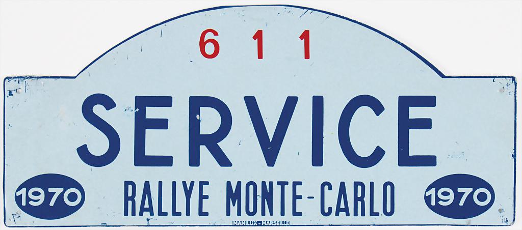 rally sign "Rallye Monte Carlo 1970", service   German (1 of 1)