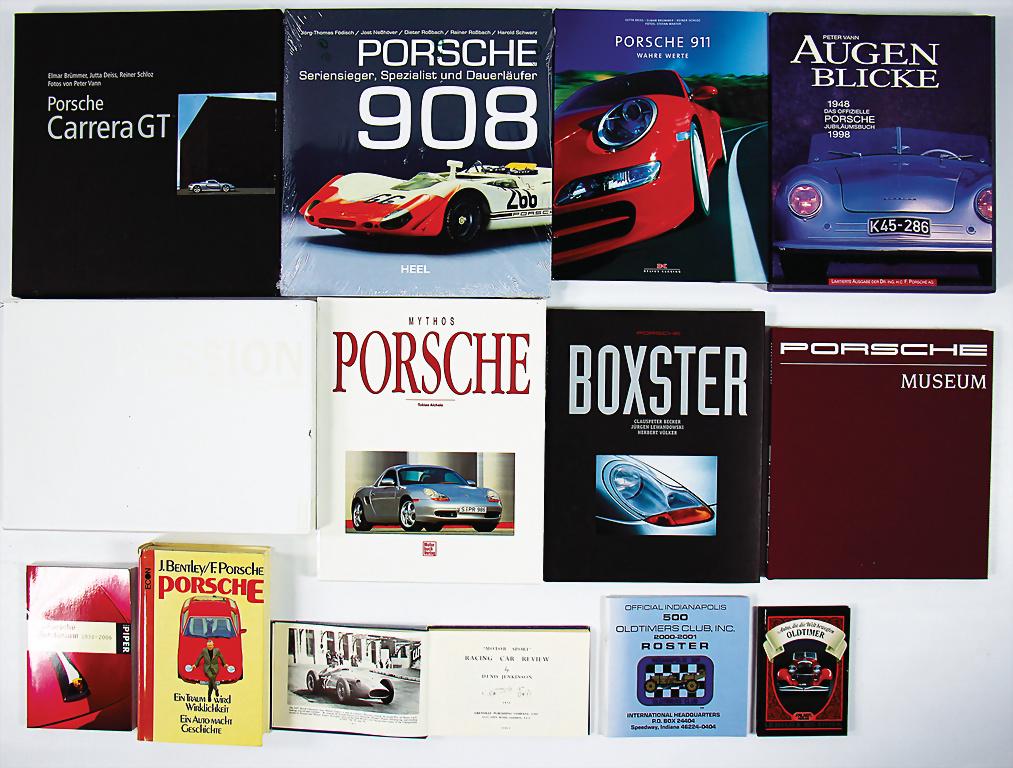 mixed lot of books with 19 pieces, among it: "Porsche (1 of 2)