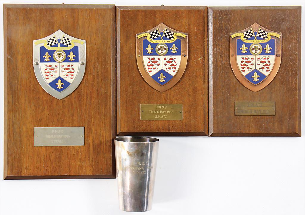 mixed lot of 3 posters mounted on a wood panel , with (1 of 2)