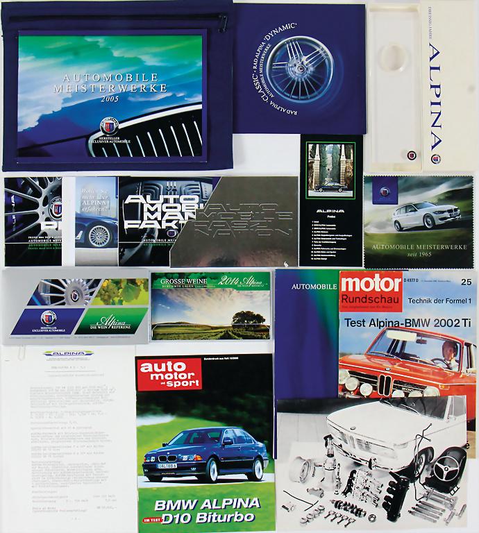 BMW mixed lot with 14 pieces, BMW Alpina sales folder, (1 of 1)