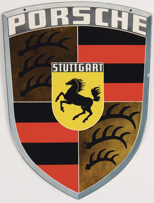 PORSCHE original dealer enamel sign '50/60s, lenght: (1 of 2)