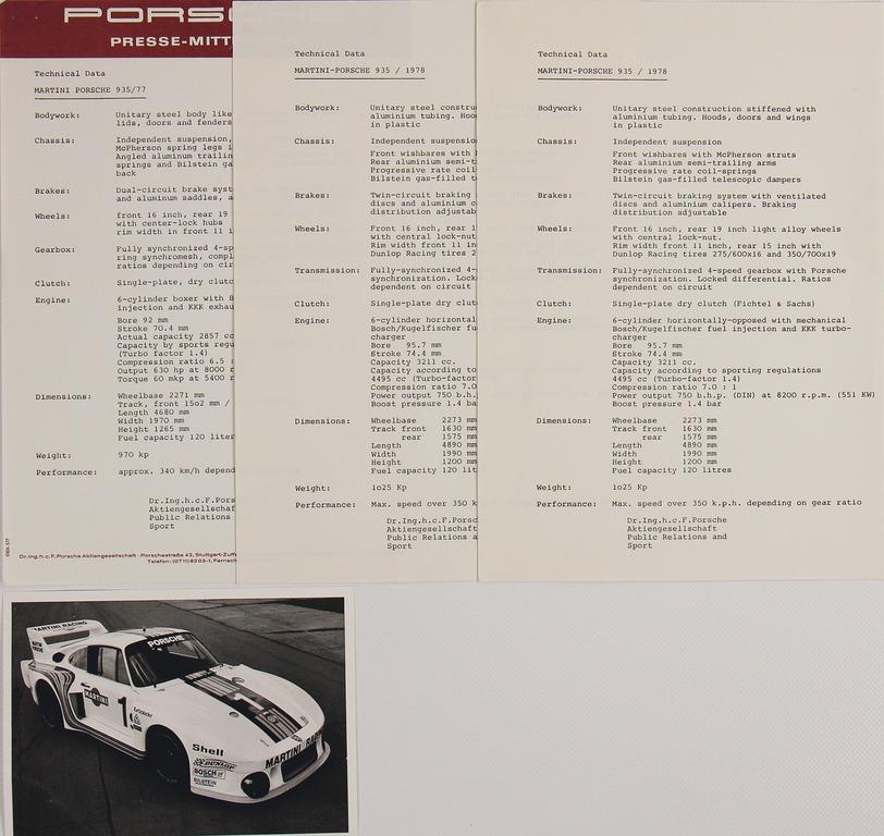 PORSCHE mixed lot with 4 pieces, among it 3 technical (1 of 2)