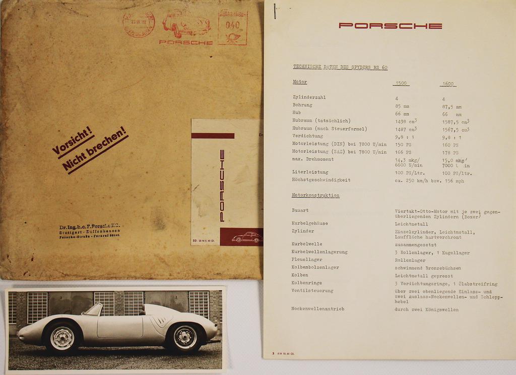 PORSCHE mixed lot with 2 pieces among it 4 pages with (1 of 2)