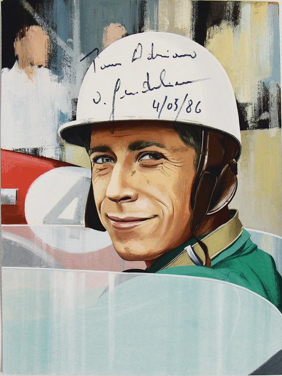 OLIVER GENDEBIEN small autographed original opaque: OLIVER GENDEBIEN small autographed original opaque water color painting with dedication to Adriano Cimarosti, dated March 4th 1986, 24x18cm German Description Oliver Gendebien Kleine handsignierte ori