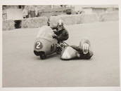 JO SIFFERT original B/W photo Jo Siffert as sidecar