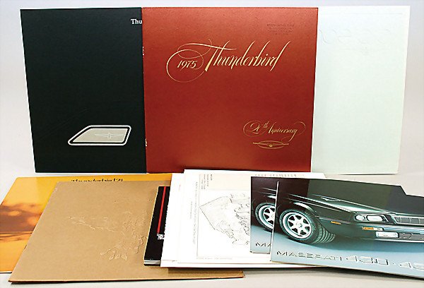 mixed lot of sales brochures and catalogs, all in: mixed lot of sales brochures and catalogs, all in all mor than 40 pieces, among them brochure "The Story of Firebird II"; 1 brochure "Commer" 1950; 1 brochure "Metropolitan" 1962; 1 brochure "Darracq"