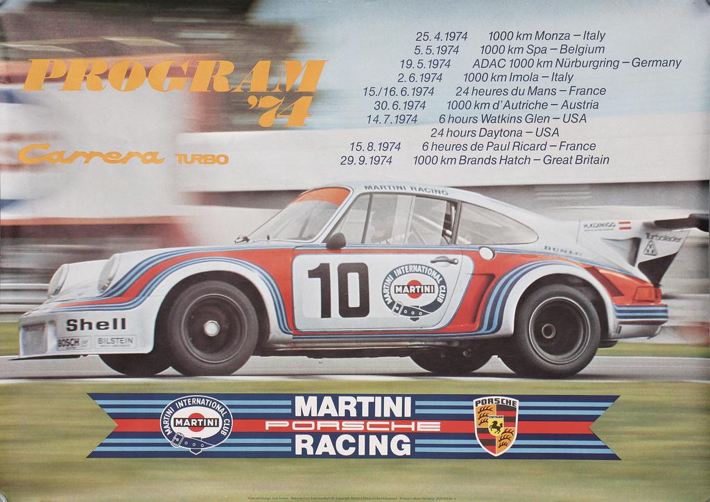 PORSCHE / MARTINI racing poster "Program 74 Carrera (1 of 1)