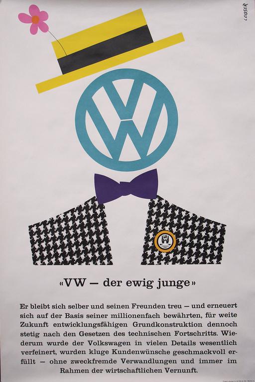VOLKSWAGEN advertisement poster "VW - Der ewig junge", (1 of 1)
