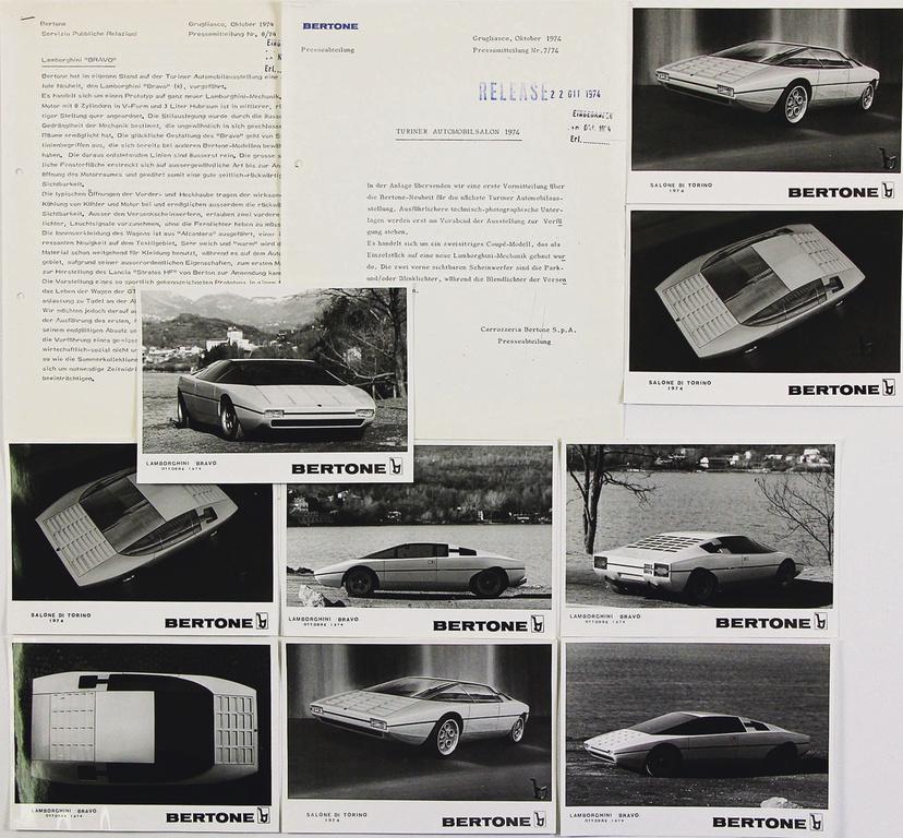 LAMBORGHINI/BERTONE 1974, press report (Salon Turin) (1 of 1)