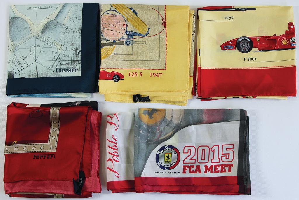 FERRARI mixed lot of 5 silk scarfs/silk scarves among (1 of 1)