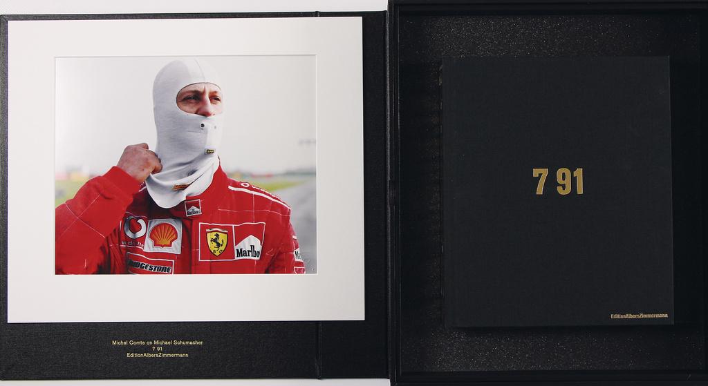 MICHAEL SCHUMACHER autographed and limited book "791 -: MICHAEL SCHUMACHER autographed and limited book "791 - Michel Comte on Michael Schumacher", by Albers Zimmermann, Golden Edition 345/500, 447 pages with German text, signed by Michael Schumacher, with