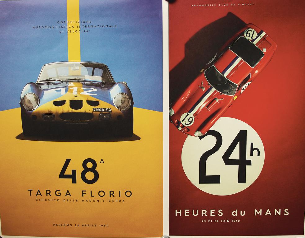 FERRARI mixed lot of 4 limited art printings "One Sheet (1 of 2)