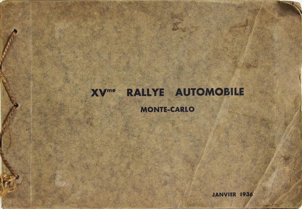 RALLYE MONTE CARLO 1936, original photo album (1 of 4)