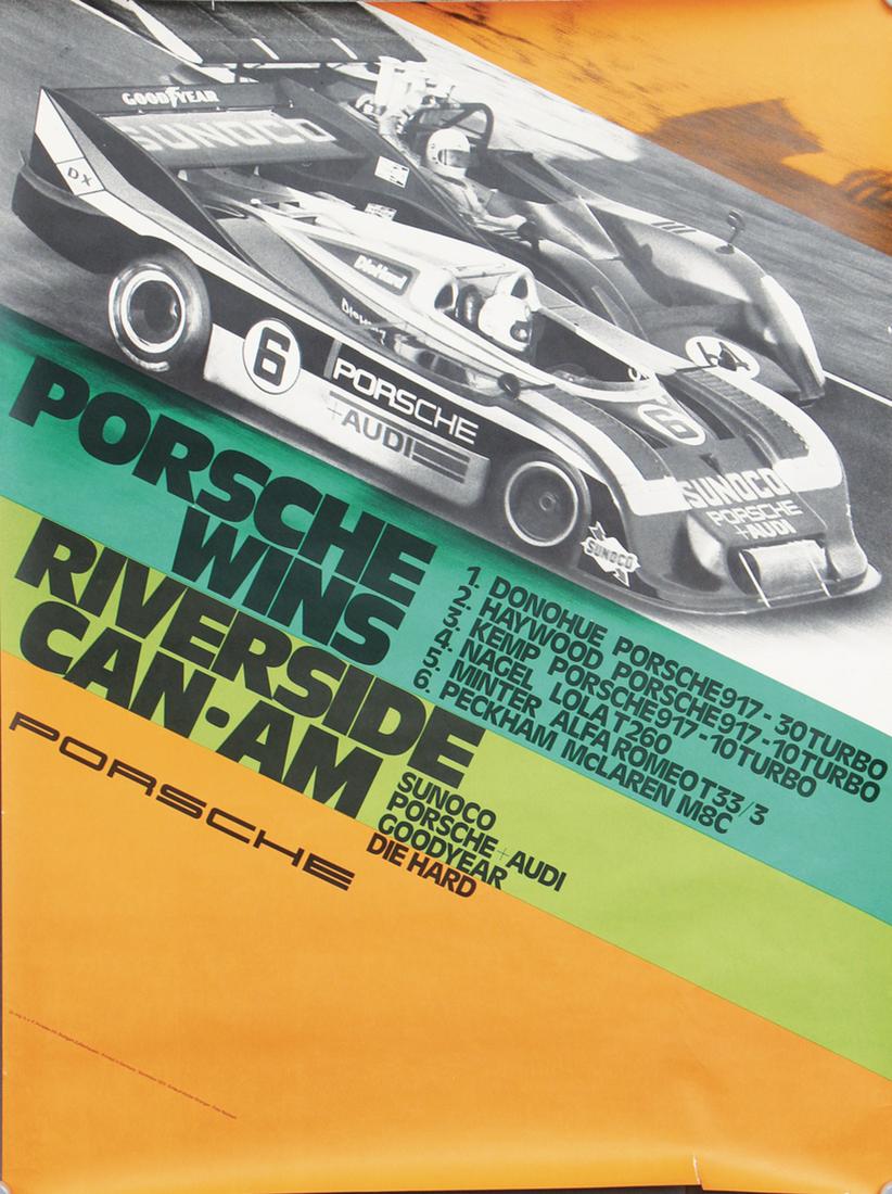 Porsche 1973, original racing poster "Porsche wins (1 of 1)