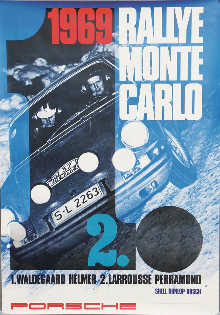 Porsche 1969, original racing poster "1969 Rallye Monte (1 of 1)