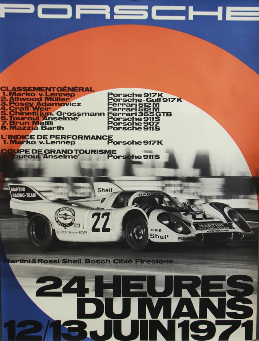 Porsche 1971, original racing poster "24 Heures du Mans (1 of 1)