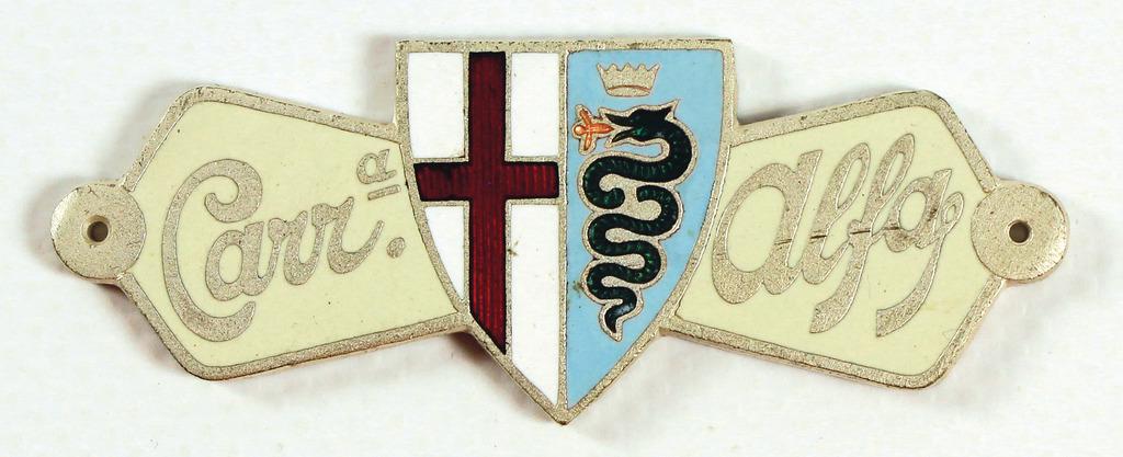 ALFA ROMEO badge for the car body for an Alfa Romeo 6C '20s/'30s, "Carrozzeria Alfa", rare German: ALFA ROMEO badge for the car body for an Alfa Romeo 6C '20s/'30s, "Carrozzeria Alfa", rare German Description ALFA ROMEO Karosserieplakette für Alfa Romeo 6C 20/30er Jahre, „Carrozzeria Alf