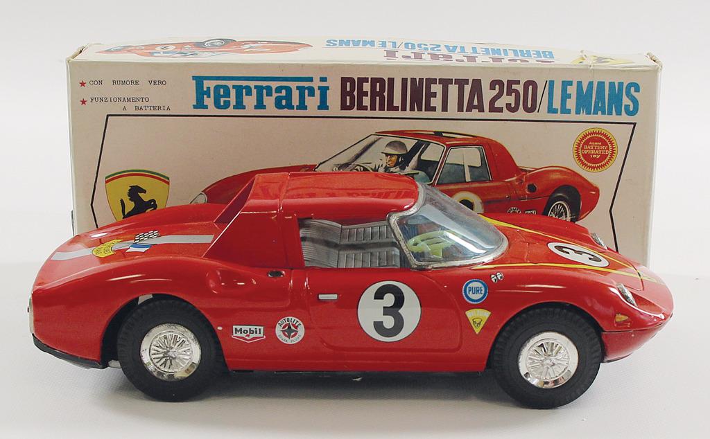 FERRARI / ATC model car Ferrari 250 LM, tin model 1964, manufacturer "ATC", scale 1:16, original (1 of 1)