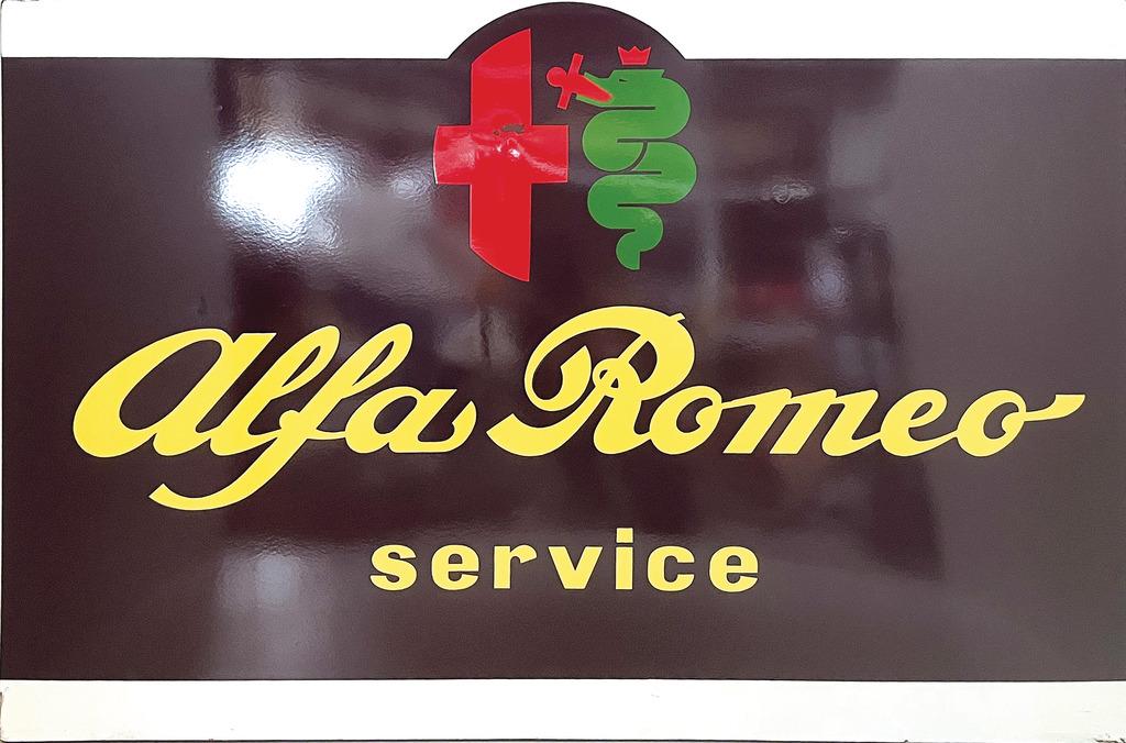 ALFA ROMEO enamel sign/dealer sign '70s "Alfa Romeo Service", 148x97cm   German Description  ALFA (1 of 1)