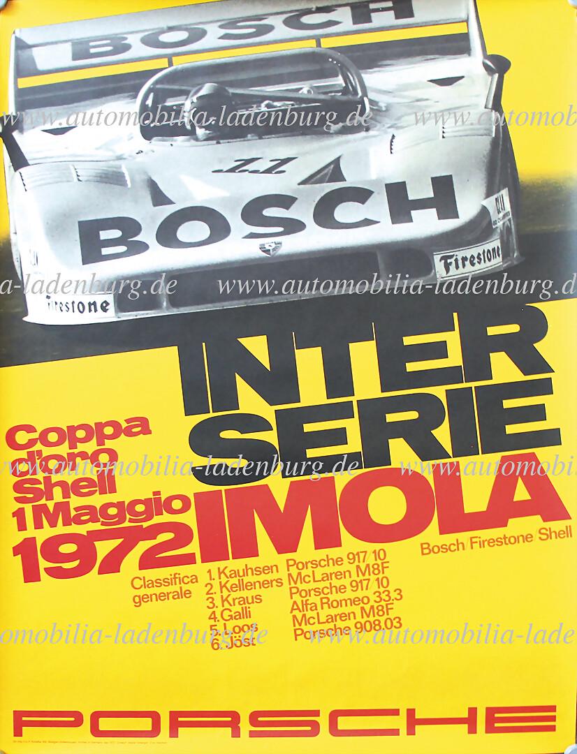 Porsche 1972, racing poster "Interserie Imola Coppa d`oro Shell 1.Maggio.1972", design Atelier (1 of 1)