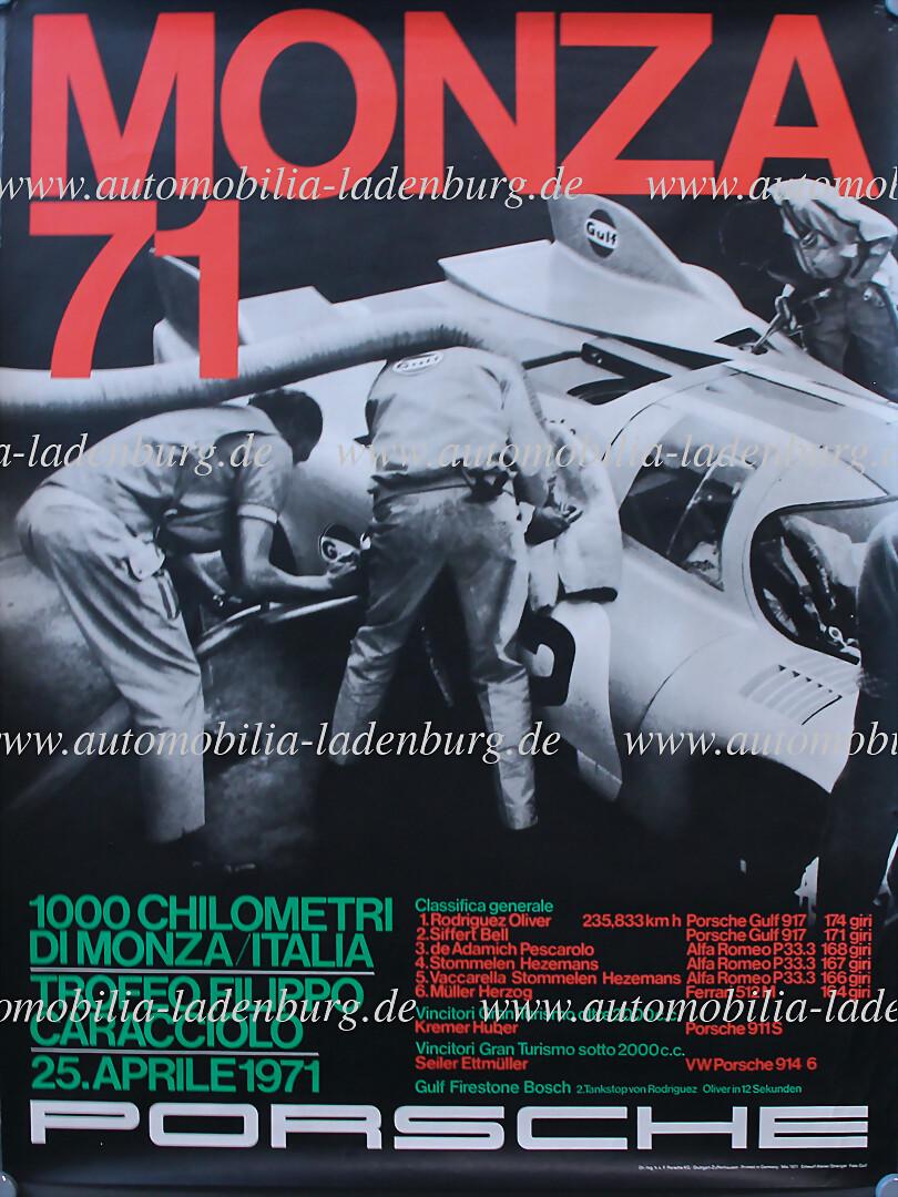 PORSCHE May 1971, racing poster "Monza 71", 118x84cm, draft Strenger, good condition   German (1 of 1)