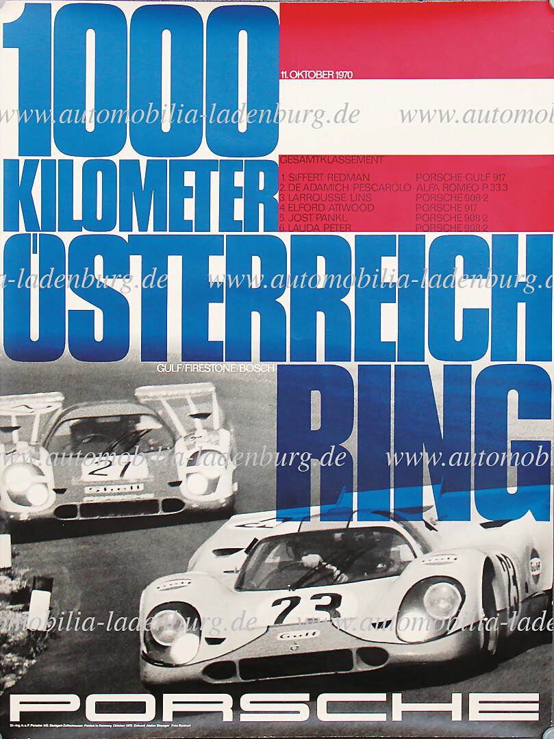 PORSCHE 1970, original racing poster "1000KM Österreichring", draft Atelier Strenger, October (1 of 1)